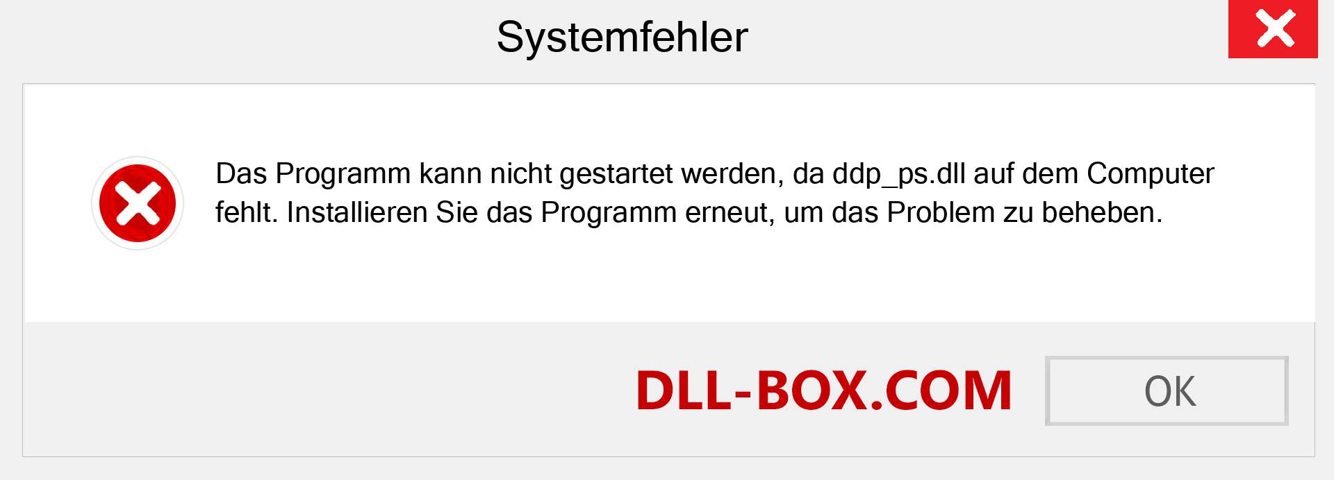 ddp_ps.dll-Datei fehlt?. Download für Windows 7, 8, 10 - Fix ddp_ps dll Missing Error unter Windows, Fotos, Bildern